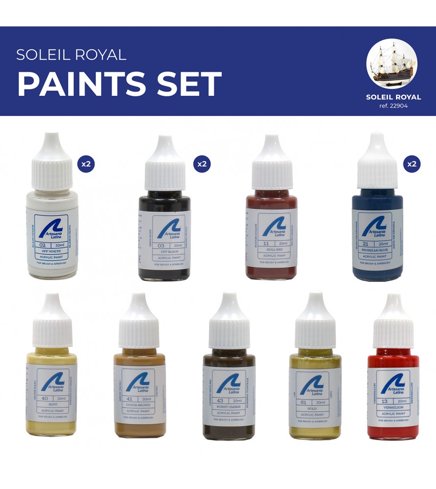 Artesania Latina Paints Set For Ship Model Soleil Royal