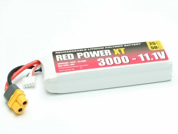 LiPo Akku Red Power XT 3000mAh - 11.1V (25C)